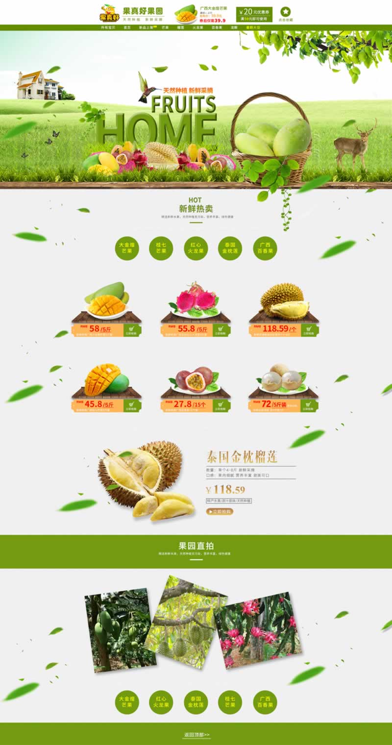 果真好果园水果热卖装修模板